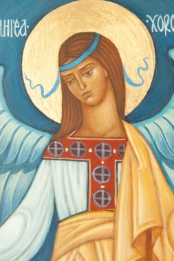 Angel on orthodox icon clipart