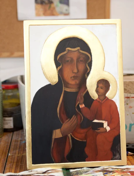 Making orthodox icon — Stock Photo, Image