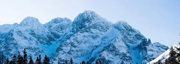 Tatras poloneses panorâmicos no cenário de inverno — Fotografia de Stock