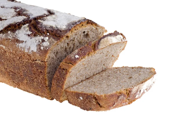 白い背景で隔離された自家製のパン — ストック写真