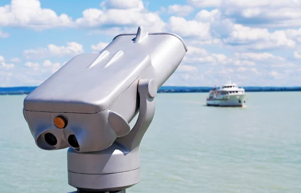 stock image Telescope at Lake Balaton in summer time,Hungary