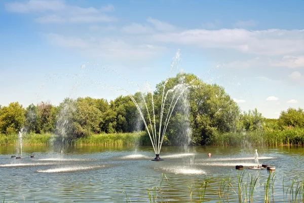 Fountain on the river Tsna — Stock Photo, Image