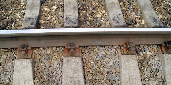 Demiryolu rayları ve demiryolu bağları — Stok fotoğraf