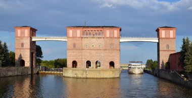 Sluice Gates on the River Volga, Russia clipart