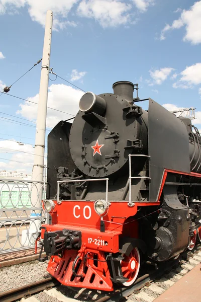 Velho trem a vapor soviético — Fotografia de Stock