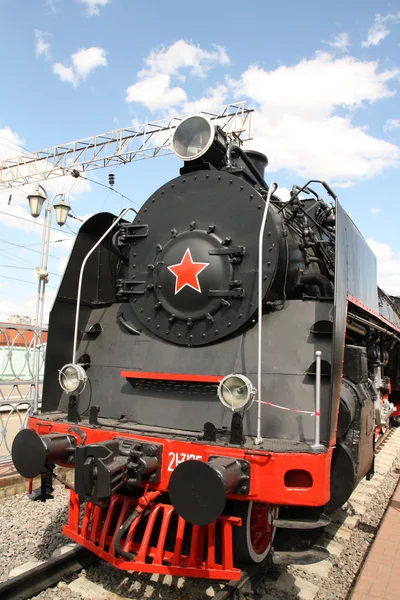 Antiguo tren de vapor soviético — Foto de Stock