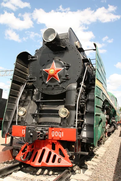 Velho trem a vapor soviético — Fotografia de Stock