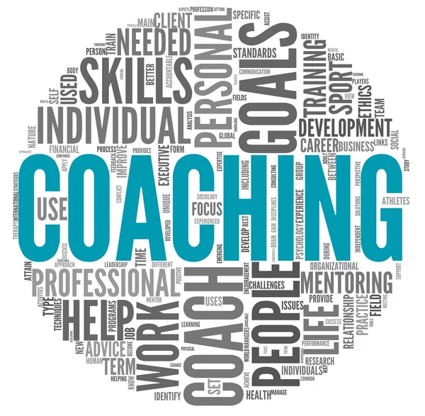 Coaching concept in tag cloud — Stockfoto