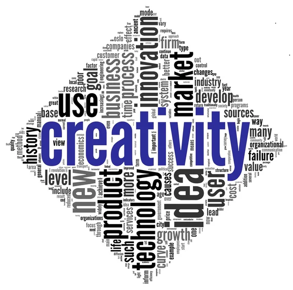 Słowa koncepcja kreatywność w chmury tagów — Zdjęcie stockowe