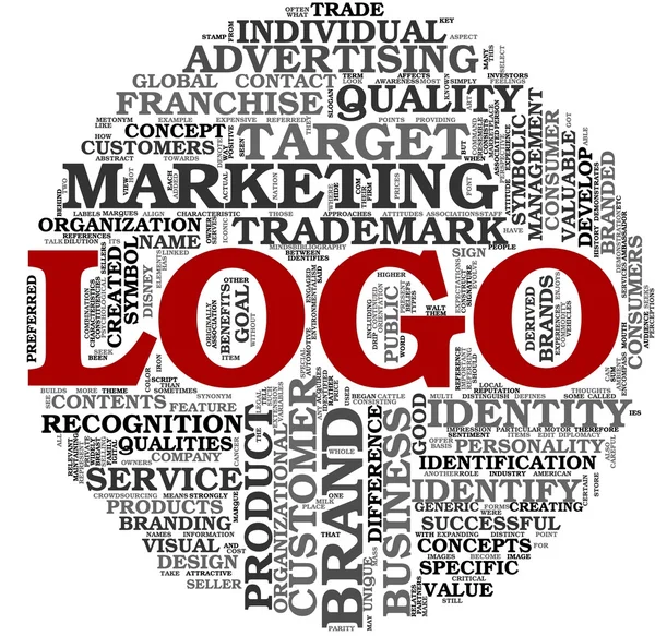 Logotypen med orden i taggmoln — Stockfoto
