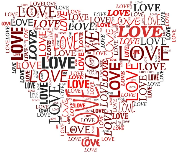 Alla hjärtans och kärlek koncept i taggmoln — Stockfoto