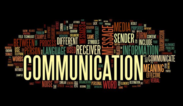 Communication concept in word tag cloud