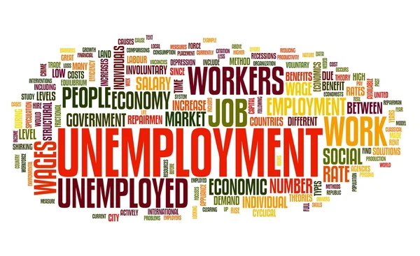 Arbetslösheten koncept i taggmoln — Stockfoto