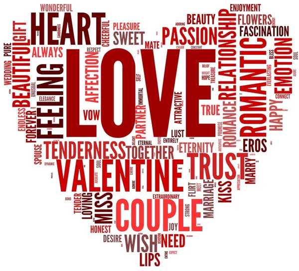 Valentines and love concept in tag cloud — Stock Photo, Image