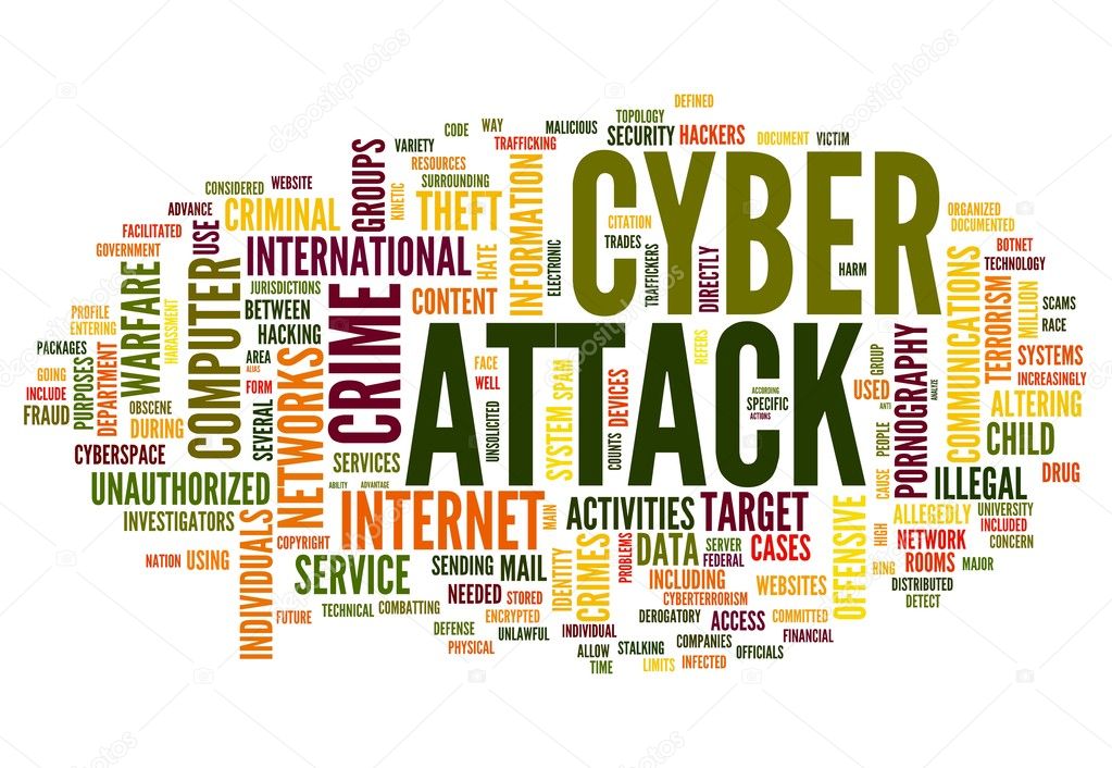 Cyber attack in word tag cloud
