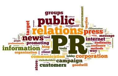 Public relations concept in tag cloud