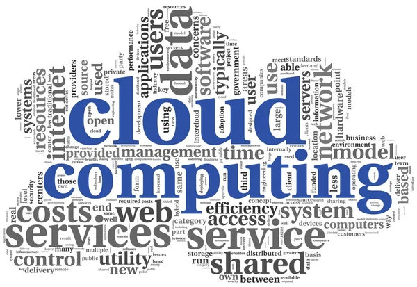 Cloud computing in word tag cloud — Stock Photo, Image