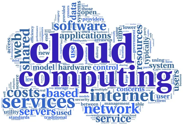 Cloud computing-in de wolk van de markering van de woord — Stockfoto