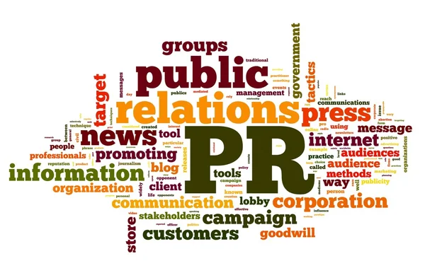 Public relations koncepció Címkefelhő — Stock Fotó