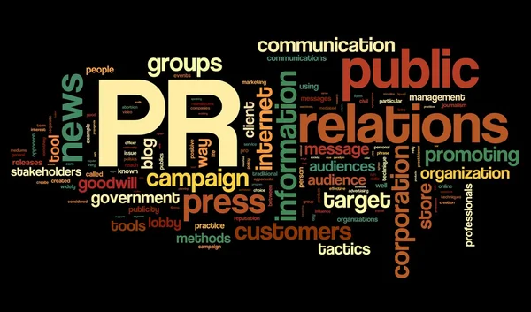 Public relations koncepció Címkefelhő — Stock Fotó