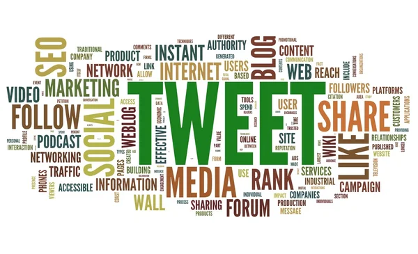 Tweet word in tag cloud on white — Stock Photo, Image