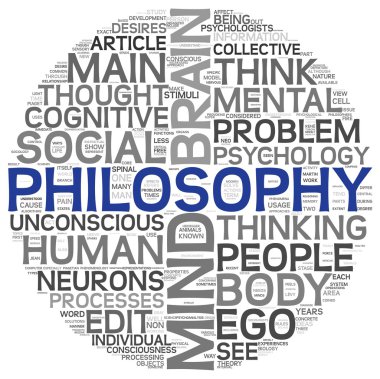 Philosophy concept in word tag cloud