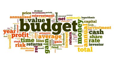 Budget concept in tag cloud clipart