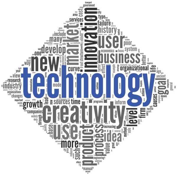 Koncepcja technologii i kreatywność w chmury tagów — Zdjęcie stockowe