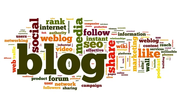 Blog fogalmát, a szó Címkefelhő — Stock Fotó