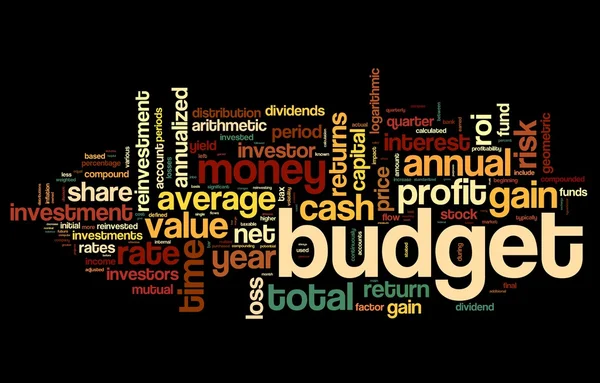 Concepto de presupuesto en tag cloud — Foto de Stock