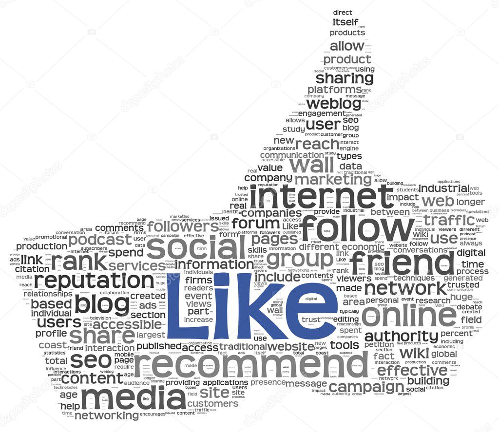 Like symbol in tag cloud on white Stock Photo by ©olechowski 11448011