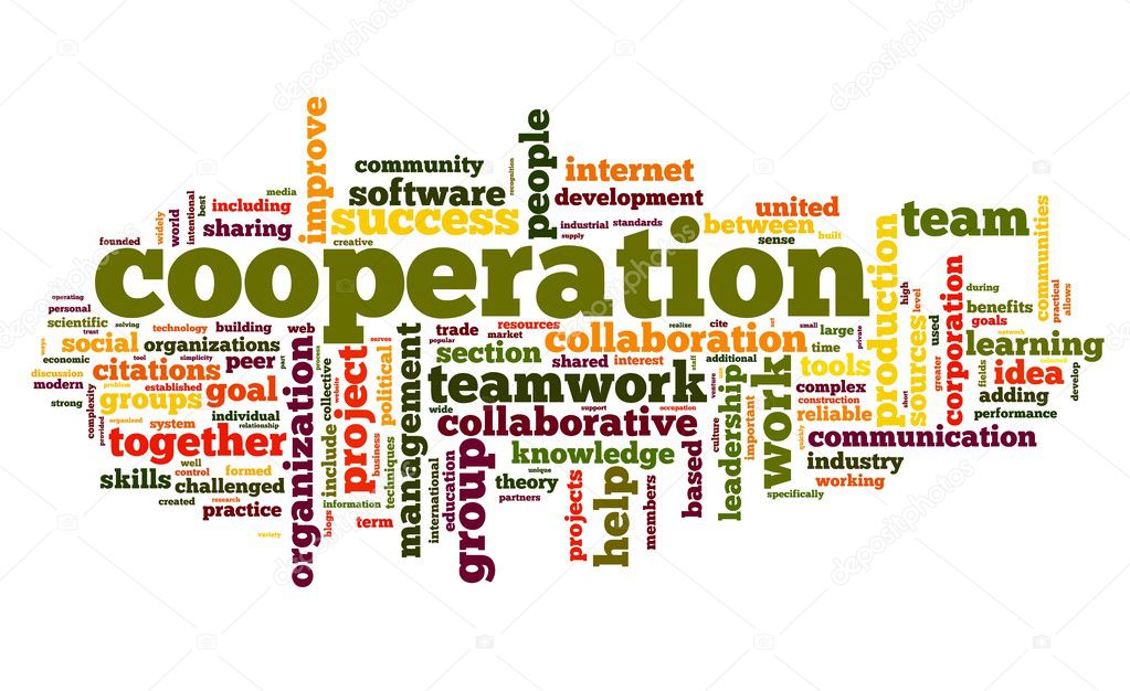 Cooperation Concept In Word Cloud On White Stock Photo By C Olechowski