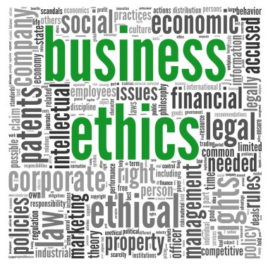 Business ethics concept in tag cloud clipart