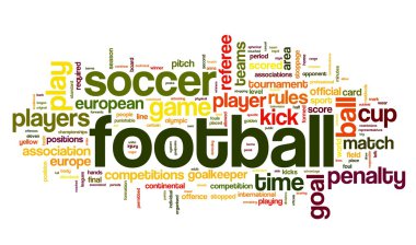Futbol kavramı kelime etiket bulutu
