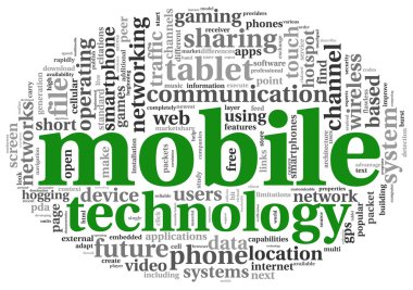 mobil teknoloji kavramı tag cloud