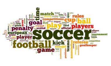 Soccer concept in word tag cloud clipart