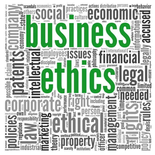 Üzleti etika koncepció Címkefelhő — Stock Fotó