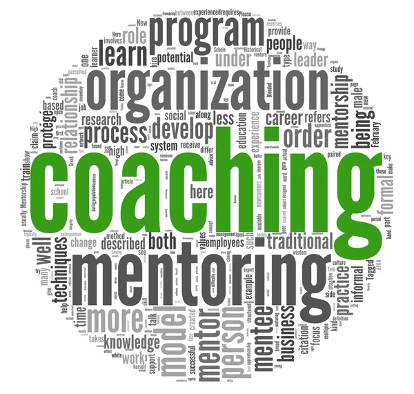 Concept de coaching en tag cloud — Photo