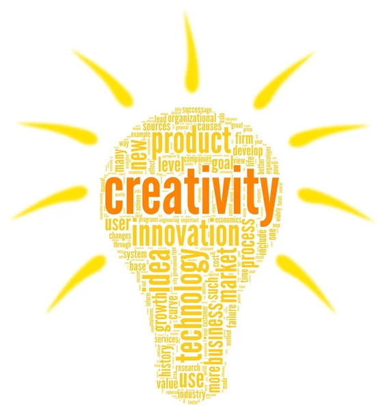 Kreativitás szavak Címkefelhő — Stock Fotó