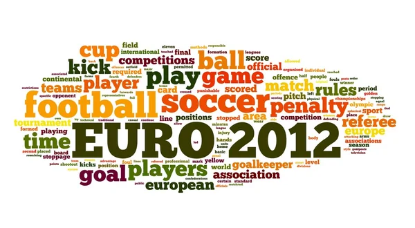 Euron 2012 fotboll koncept i ordet taggmoln — Stockfoto