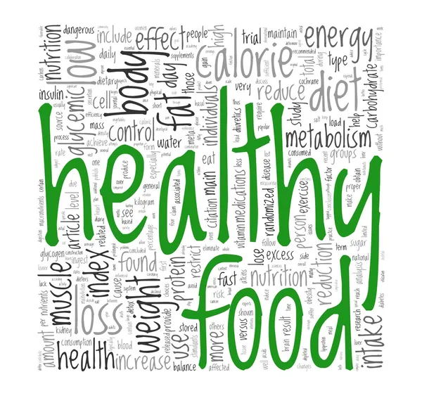 Koncepcja zdrowej żywności w chmury tagów — Zdjęcie stockowe