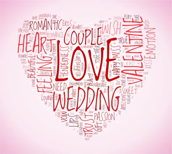 爱与婚礼概念在标签云 — 图库照片