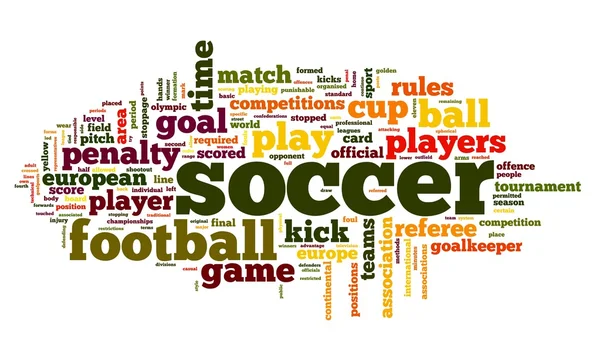 Fotboll koncept i ordet taggmoln — Stockfoto