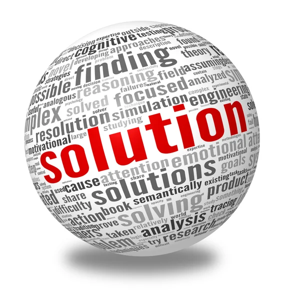 Solution concept in word tag cloud — Stock Photo, Image