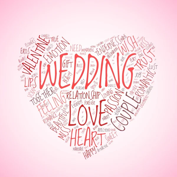 婚礼和爱的概念在标签云 — 图库照片