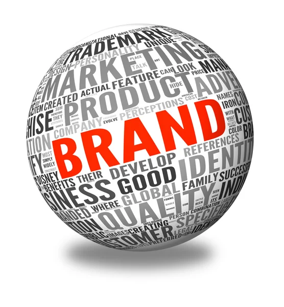 Palabras relacionadas con la marca en word tag cloud — Foto de Stock