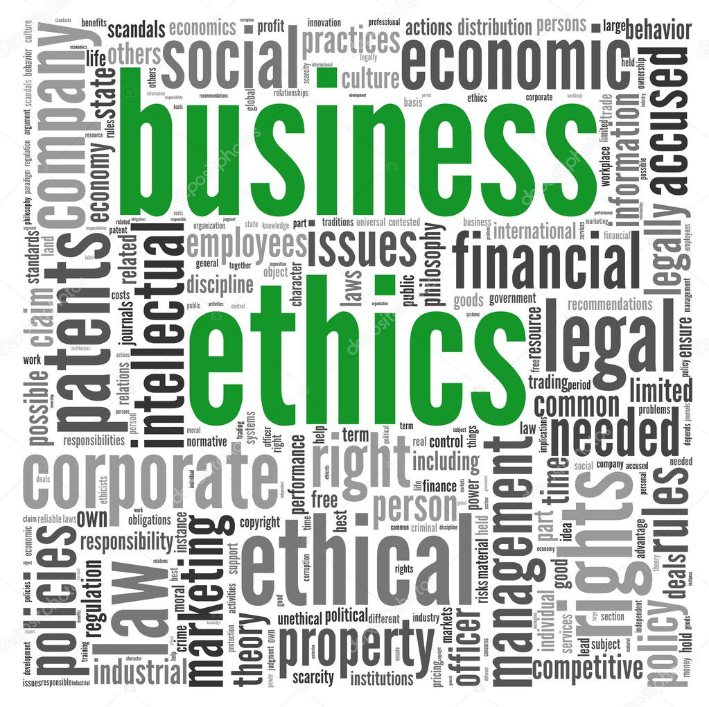 Business ethics concept in tag cloud
