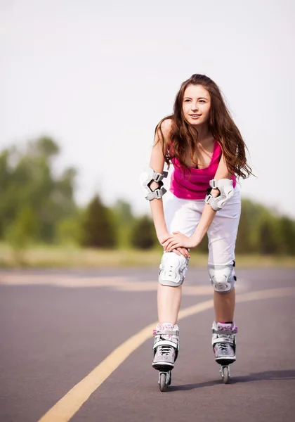 여자 롤러 스케이트 — 스톡 사진