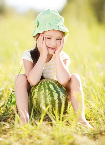 Dziewczyna z arbuza — Zdjęcie stockowe