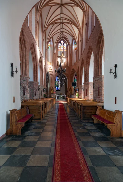 A igreja velha interior em Swidwin — Fotografia de Stock